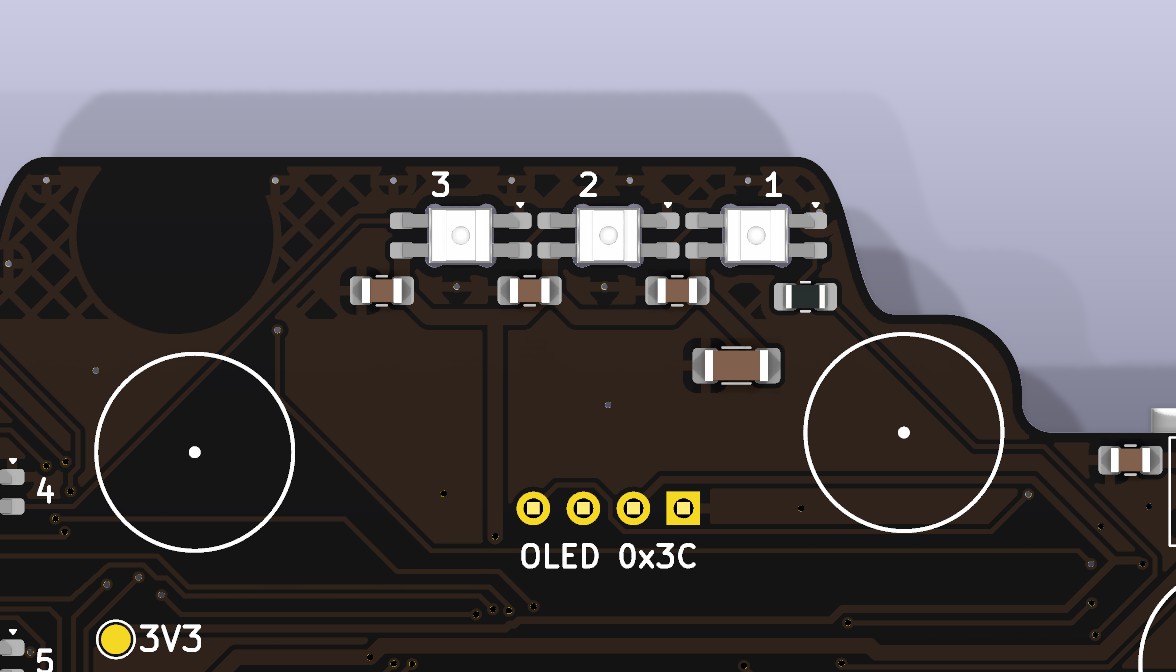 Back of the ear with the status LEDs